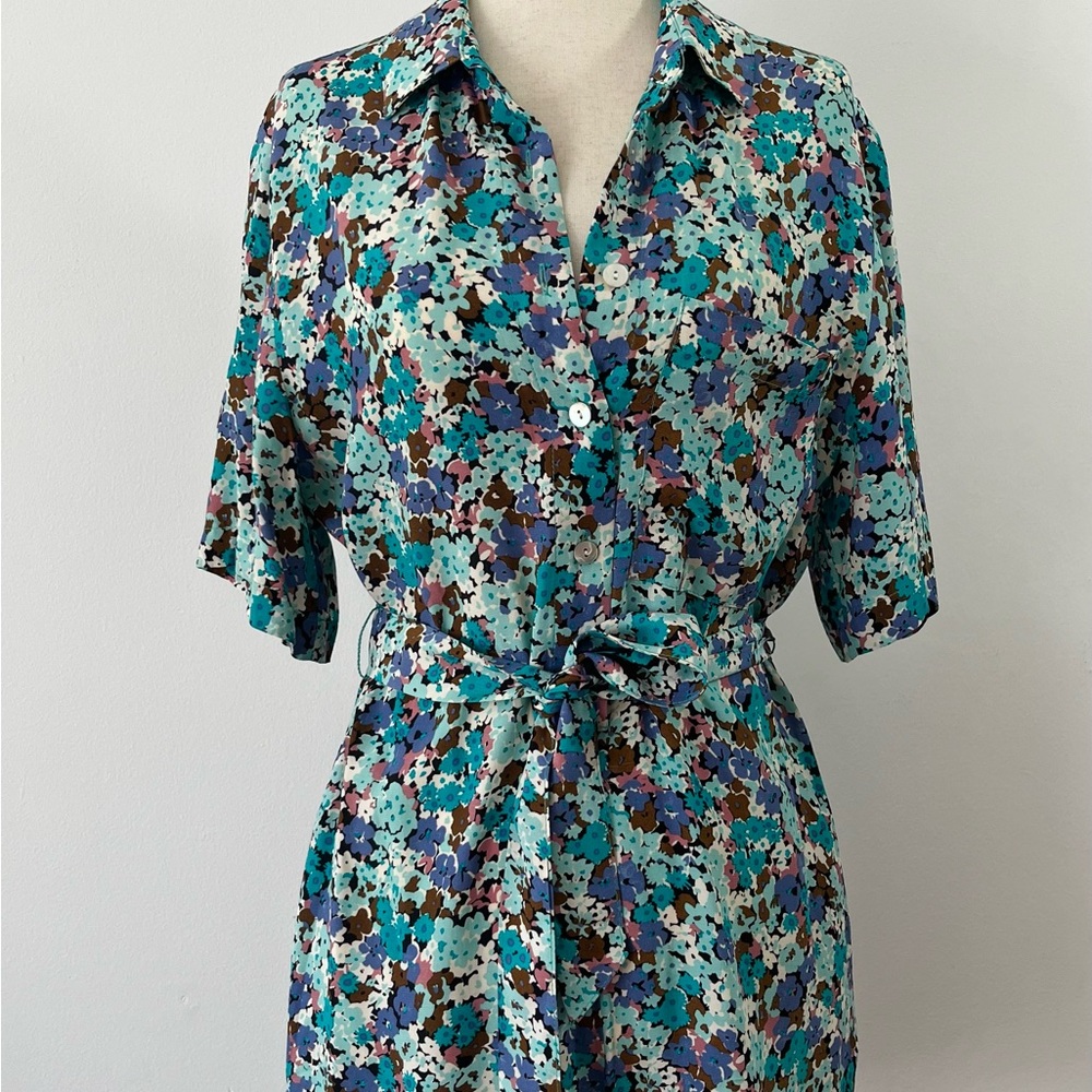 Zara Multicolor Floral Button-Down Shirt